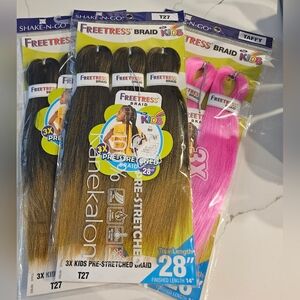 Braid Kids Pre-Stretched Hair Extensions - T27 Brown & Pink